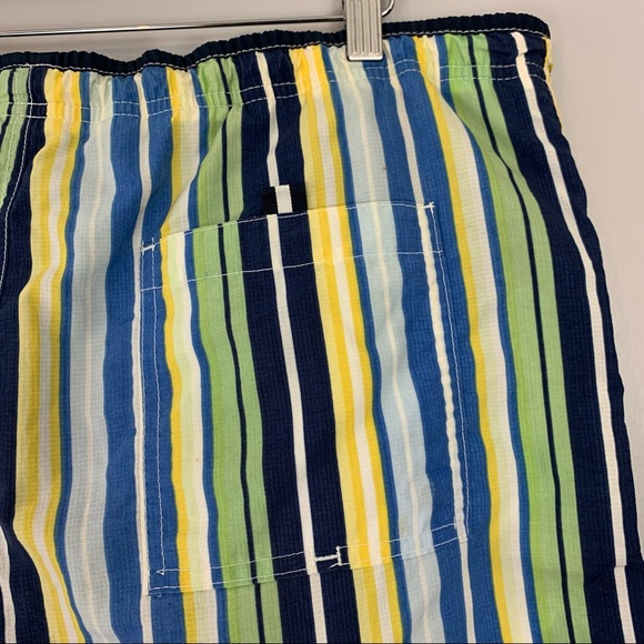 Tommy Hilfiger Premium Swim Trunks Shorts Striped Drawstring Pockets - Picture 5 of 8